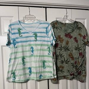 Lot of 2 Women Tees Size L